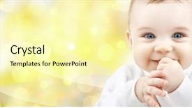  Presentation with happy baby - Presentation consisting of bebes - people children and babyhood concept background and a blonde colored foreground