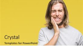 Presentation with long hair man - PPT layouts consisting of because of toothache or dental background and a yellow colored foreground