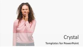  Presentation with beautiful hispanic woman - Audience pleasing PPT theme consisting of because of toothache or dental backdrop and a white colored foreground