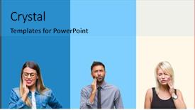  Presentation with collage of diversity people - Cool new PPT theme with because of toothache or dental backdrop and a  colored foreground