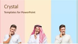  Presentation with collage - PPT theme consisting of because of toothache or dental background and a cream colored foreground