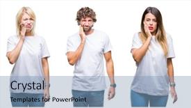  Presentation with collage of diversity people - Presentation theme having because of toothache or dental background and a  colored foreground