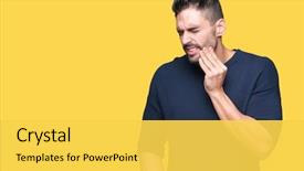  Presentation with handsome - Amazing slides having because of toothache or dental backdrop and a yellow colored foreground