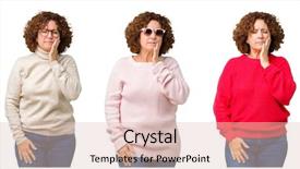  Presentation with collage - Cool new PPT theme with because of toothache or dental backdrop and a  colored foreground