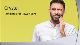  Presentation with dental radiology dentist and assistant - Theme enhanced with because of toothache or dental background and a yellow colored foreground