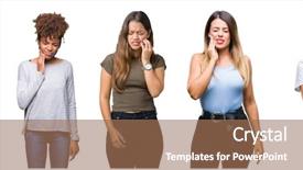  Presentation with collage - Cool new theme with because of toothache or dental backdrop and a coral colored foreground