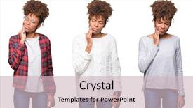  Presentation with african american girl power business - Slide deck enhanced with because of toothache or dental background and a  colored foreground