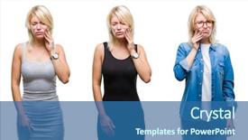  Presentation with collage - Presentation design with because of toothache or dental background and a  colored foreground