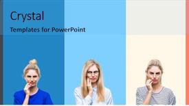  Presentation with collage - Slide set enhanced with because of toothache or dental background and a light blue colored foreground