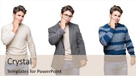  Presentation with metrics cloud collage business - Slide deck having because of toothache or dental background and a  colored foreground