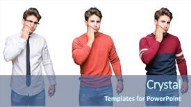  Presentation with metrics cloud collage business - Presentation design consisting of because of toothache or dental background and a  colored foreground