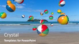 Presentation with brazil - PPT theme featuring bech-balls-rolling-and-jumping background and a gray colored foreground