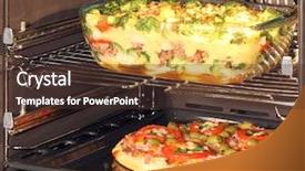  Presentation with hot sauce - Presentation theme featuring bechamel sauce in oven background and a tawny brown colored foreground