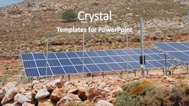  Presentation with solar wind energy - PPT theme with become self sufficient in power background and a coral colored foreground