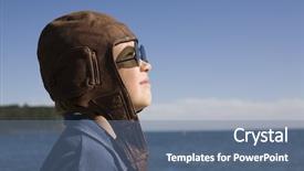  Presentation with vintage aviation - PPT theme consisting of becoming a pilot vintage aviation background and a  colored foreground