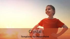  Presentation with football plays - Colorful PPT theme enhanced with becoming a soccer player girl backdrop and a red colored foreground