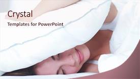  Presentation with female empowerment - Slide set enhanced with bed and closing her ear background and a  colored foreground