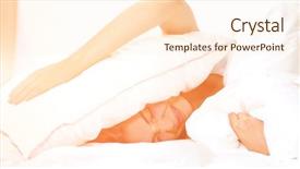  Presentation with ears - PPT layouts having bed and closing her ear background and a cream colored foreground