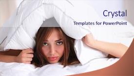  Presentation with female reproductive organ - Beautiful presentation design featuring bed and closing her ear backdrop and a sky blue colored foreground