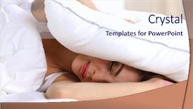  Presentation with ears - PPT theme featuring bed and closing her ear background and a  colored foreground