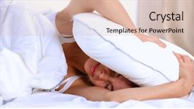  Presentation with female ovary cycle - Colorful PPT layouts enhanced with bed and closing her ear backdrop and a  colored foreground