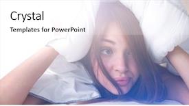  Presentation with female reproductive organ - Beautiful presentation theme featuring bed and closing her ear backdrop and a  colored foreground