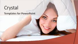  Presentation with female weightlifitng - Presentation design consisting of bed and closing her ear background and a  colored foreground