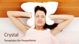  Presentation with bed - Theme having bed and covering her ear background and a lemonade colored foreground