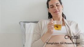  Presentation with infusion - Presentation theme featuring bed and drinking infusion background and a  colored foreground