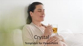  Presentation with infusion - Amazing PPT theme having bed and drinking infusion backdrop and a coral colored foreground