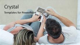  Presentation with good morning couple bed - Colorful presentation theme enhanced with bed and looking sonography report backdrop and a  colored foreground