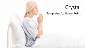  Presentation with female hospital patient - Audience pleasing presentation consisting of bed and praying to god backdrop and a  colored foreground