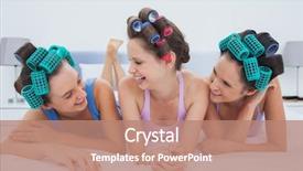  Presentation with friends - Presentation featuring bed and talking at sleepover background and a coral colored foreground