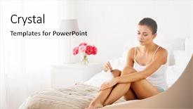  Presentation with feather - Colorful presentation enhanced with bed and with feather backdrop and a white colored foreground