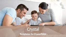  Presentation with hotel technology - Colorful PPT theme enhanced with bed at home or hotel backdrop and a coral colored foreground