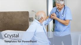  Presentation with senior care - Amazing presentation having bed at nursing home backdrop and a light blue colored foreground