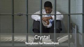  Presentation with healthy workplace full length side view - Slides consisting of bed behind the bars background and a gray colored foreground