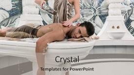  Presentation with wellness - Theme enhanced with bed during traditional turkish bath background and a light gray colored foreground