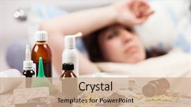  Presentation with temperature - Presentation design consisting of bed for cold and flu background and a coral colored foreground