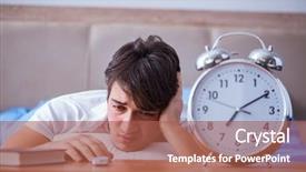  Presentation with insomnia - PPT theme with bed frustrated suffering from insomni background and a red colored foreground