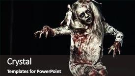  Presentation with zombie - Amazing slides having bed halloween horror film backdrop and a dark gray colored foreground