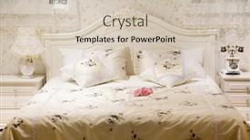  Presentation with luxury - PPT theme having bed-in-a-luxury-room background and a soft green colored foreground