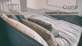  Presentation with luxury hotel - Colorful presentation theme enhanced with bed-in-luxury-bedroom backdrop and a light gray colored foreground