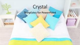  Presentation with rain on roof top - Beautiful slide deck featuring bed in room top view backdrop and a light blue colored foreground