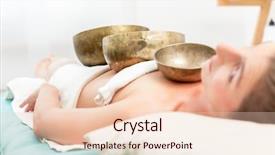  Presentation with singing bowl - Beautiful PPT layouts featuring bed in spa receiving sound backdrop and a  colored foreground