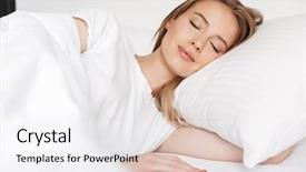  Presentation with lactation young woman breastfeeding - Audience pleasing presentation theme consisting of bed indoors at home eye backdrop and a  colored foreground