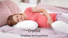  Presentation with woman nude body - Colorful theme enhanced with bed line - beautiful pregnant woman sleeping backdrop and a lemonade colored foreground