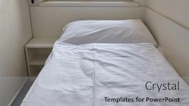  Presentation with hostel - Presentation theme with bed-made-with-sheets background and a light gray colored foreground