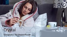  Presentation with body temperature - Cool new presentation theme with bed measuring body temperature backdrop and a light blue colored foreground