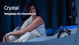  Presentation with insomnia - Colorful presentation theme enhanced with bed next to alarm clock backdrop and a black colored foreground